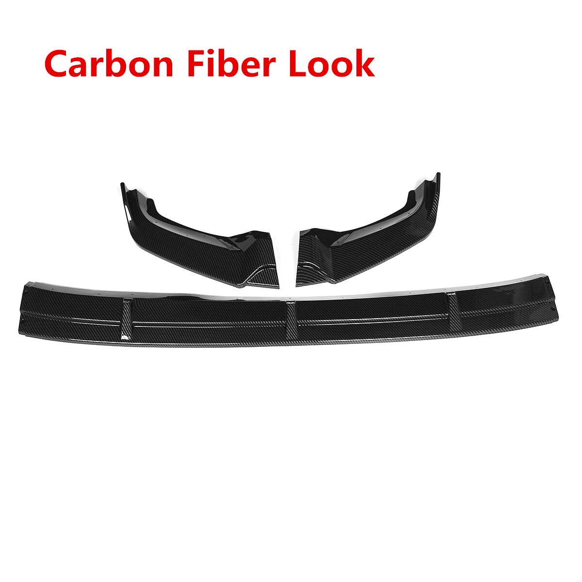 3 st svart/kolfiber look bil främre stötfångare läpp body kit splitter diffuser läpp spoiler skydd skydd för vw tiguan