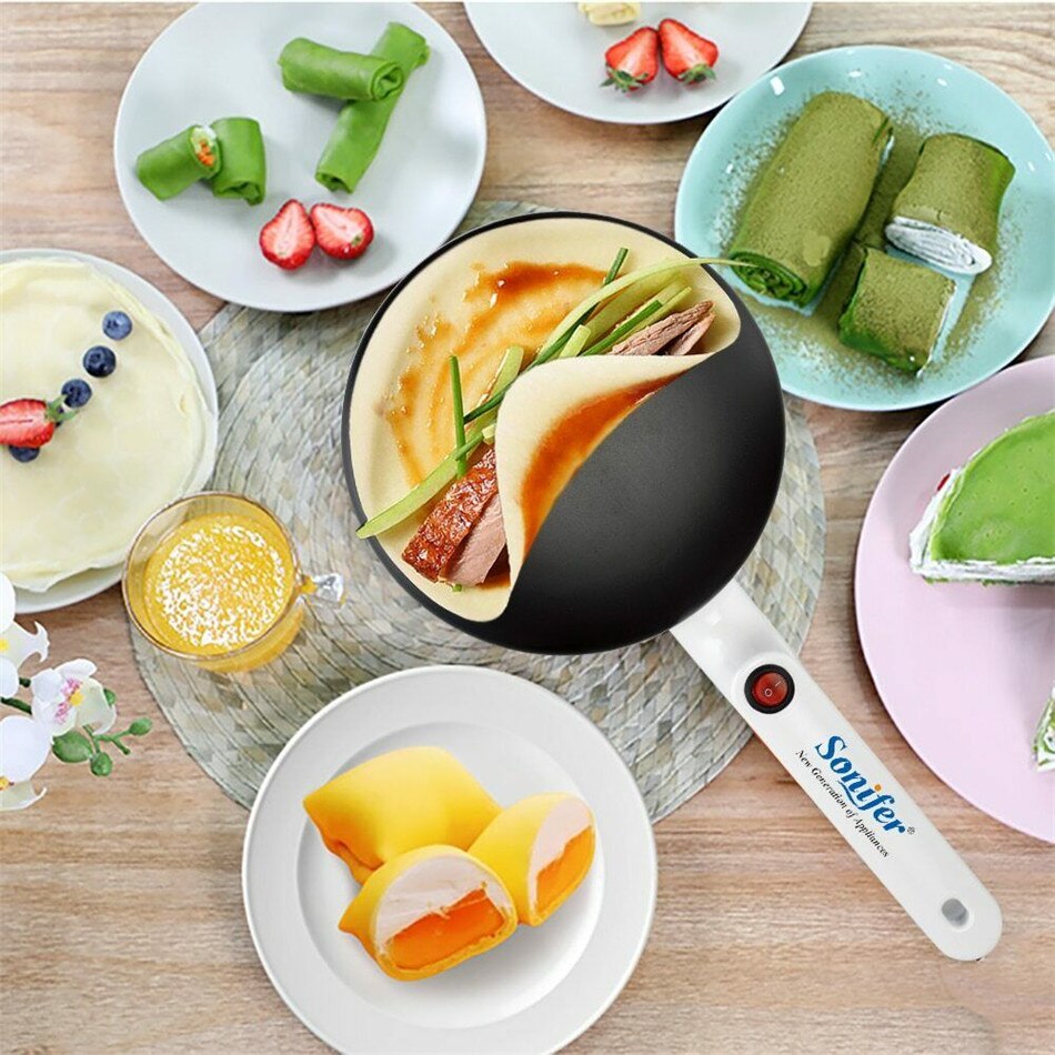 Elektrisk crepe maker pizza pandekage maskine non-stick bageplade bagepande kage maskine køkken madlavningsværktøj
