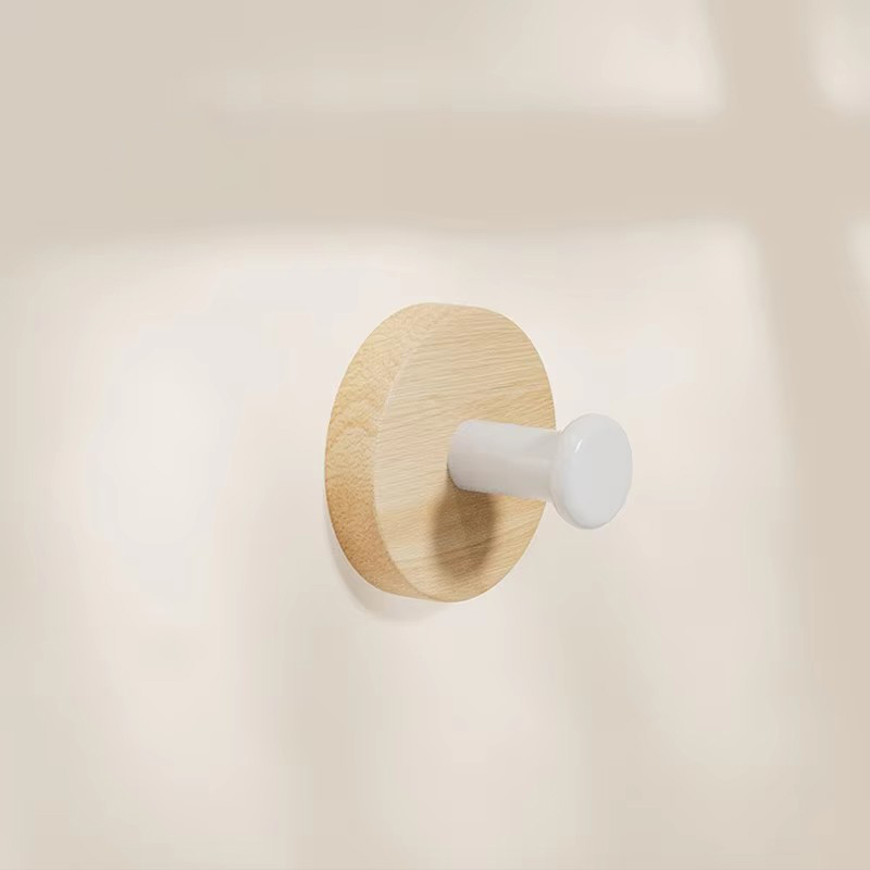 Ganchos autoadhesivos de madera maciza, colgador colgante de nogal, gancho de pared para baño, estante de almacenamiento de abrigos para dormitorio, gancho decorativo para llaves y toallas para el hogar: XXL / Gris claro