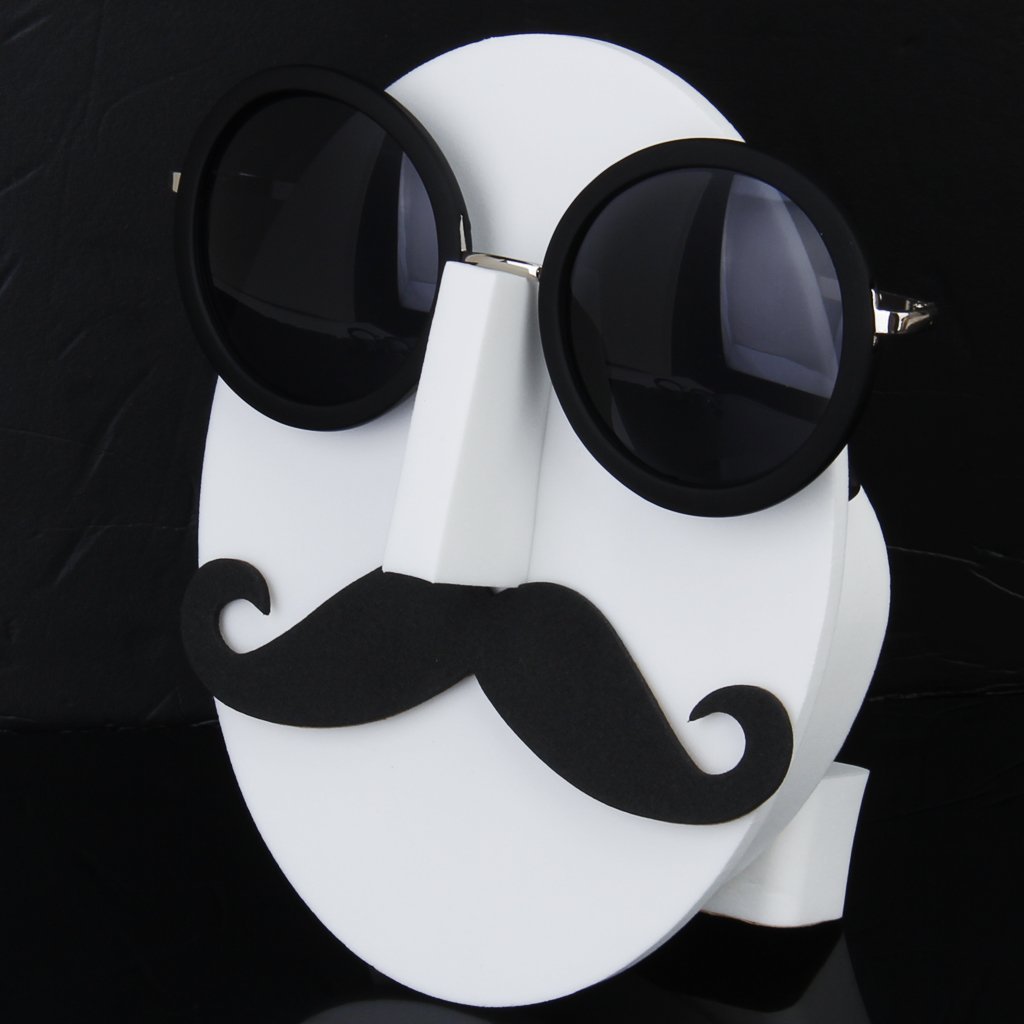 Mustasch ansiktsglasögon / solglasögon / glasögon displayhållare ---a01