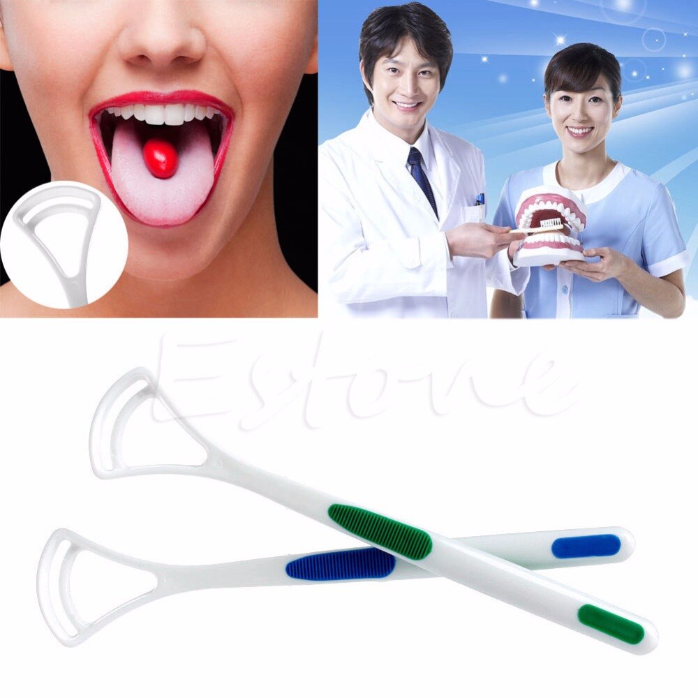 2 stuks Dental Care Weg Schoon Slechte Adem Oral Tongreiniger Borstel Schraper Handvat