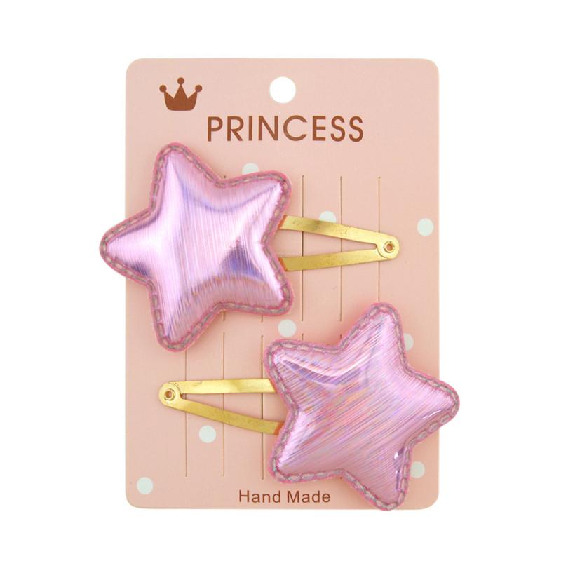 Horquilla de pelo para niña, pasador de pelo de Color degradado con lentejuelas, Corona de amor de estrella de cinco puntas, horquilla dorada con clip BB, accesorios para el cabello, tocado