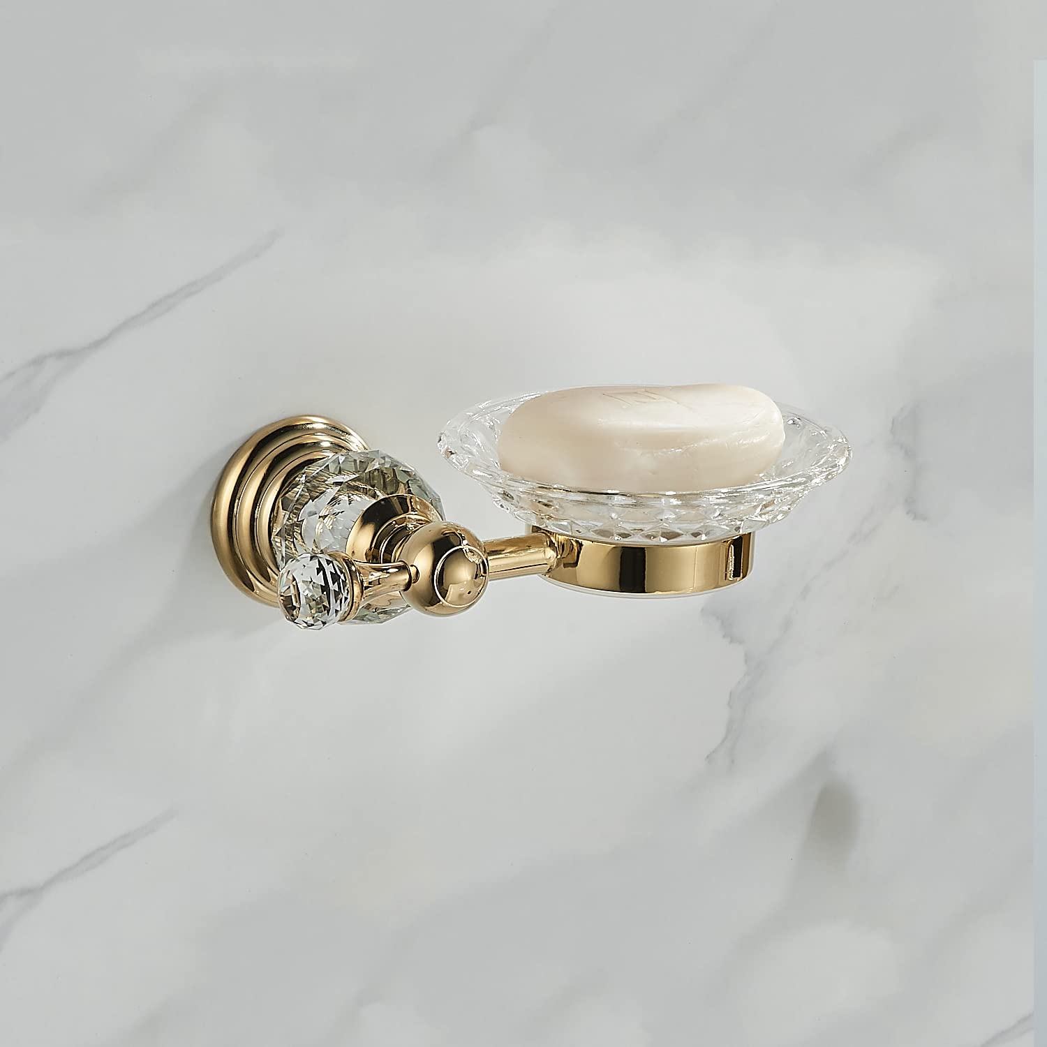Crystal Soap Dish Holder, Polished Gold Shower Soa... – Vicedeal