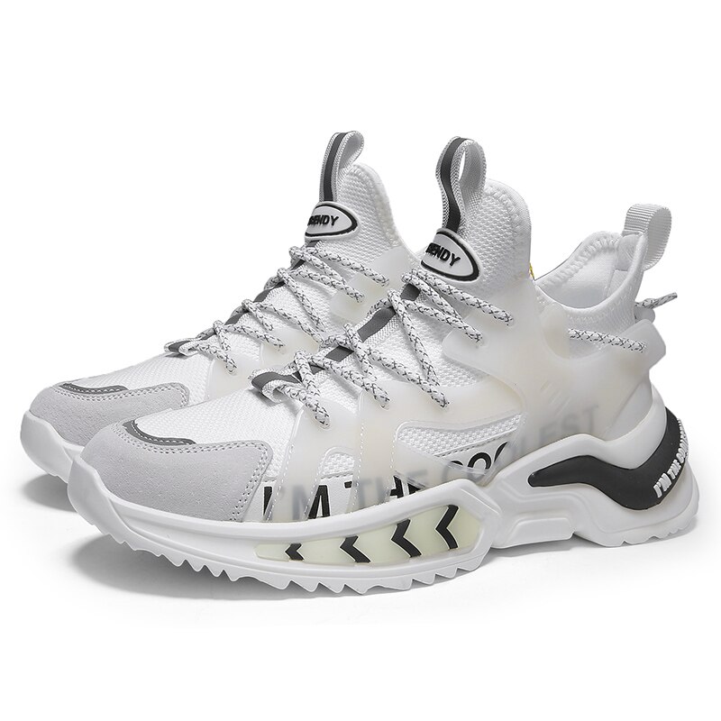 Flut Schuhe Männer Sommer Trend Schuhe Gittergewebe Sport Schuhe Erhöht Netz verrotten Papa Schuhe Sommer Atmungs männer Dämpfung Schuhe: Weiß / 10