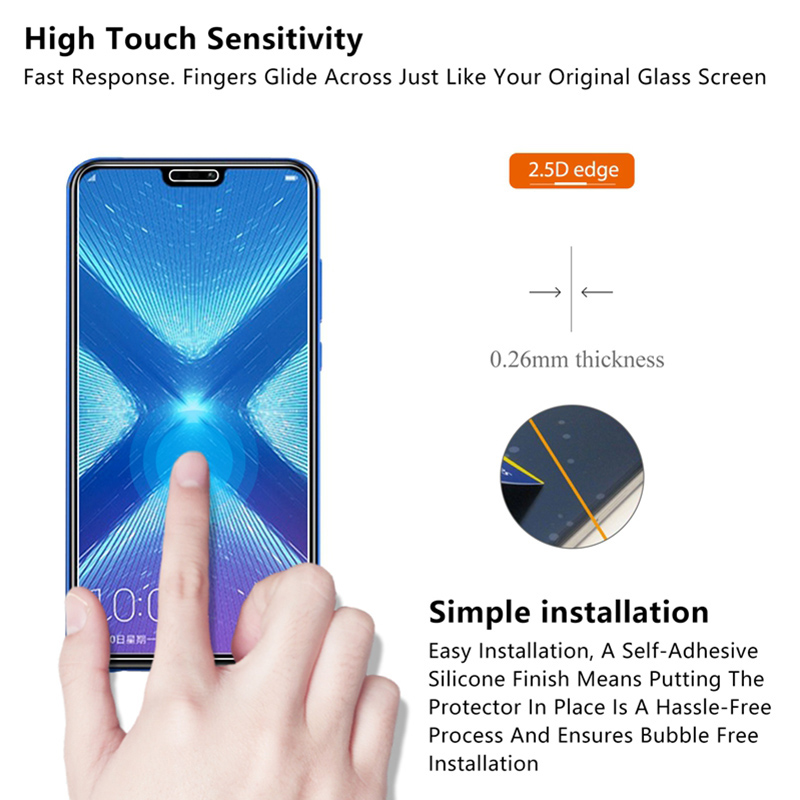2 Piece HD Hard Tempered Glass for Huawei Honor 9X Pro 7X 6X 5X 8S 7S Screen Protector Film 9H Protective Glass for Honor 9X Pro