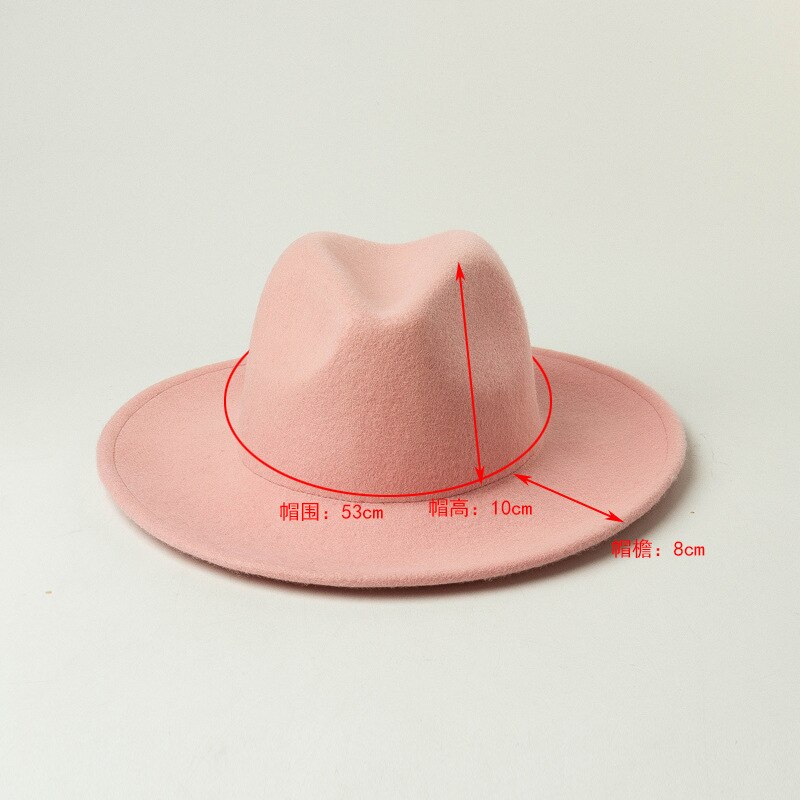 202009-hh9009 vinter ull solid barn 53cm huvud storlek barn fedoras keps barn jazz panama hatt