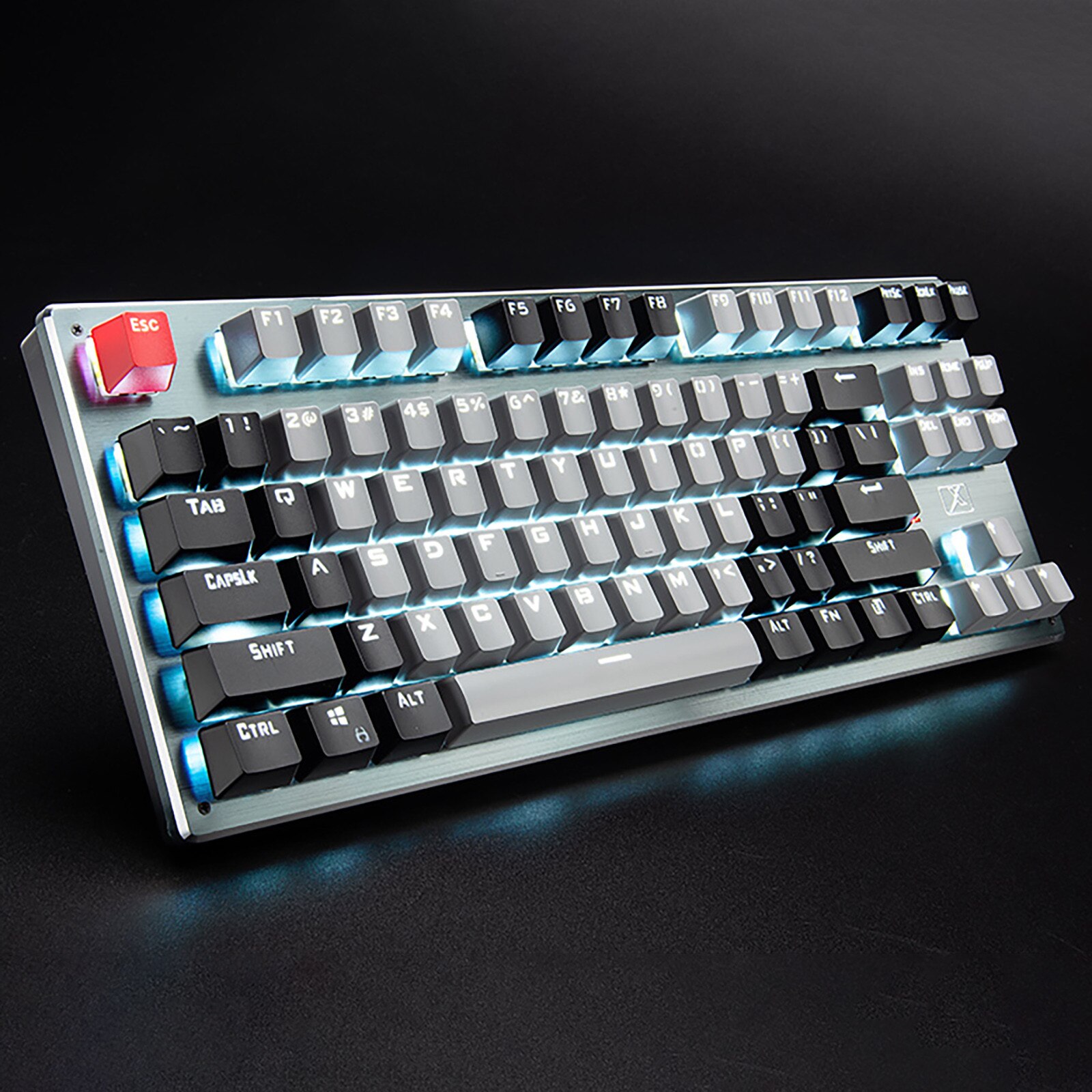 2021 nowy mechaniczna klawiatura do gier 87-klucz Bluetooth USB typ bezprzewodowy-C trzy-tryb podświetlenie nadaje się do pc laptop #30: Gray 