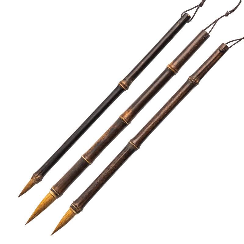 3pcs Weasel Hair Writing Brush Bamboo Penholder Beginner Painting Hook Line Pen Calligraphy Chinese Handwriting Practice Supply