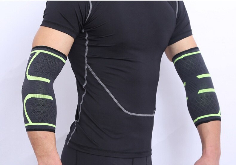 Aolikes 2 stuks sport elleboogbrace compressiebeschermers fietsen basketbal arm mouw voor mannen vrouwen tennis volleybal fitness gym: Groente / Ik