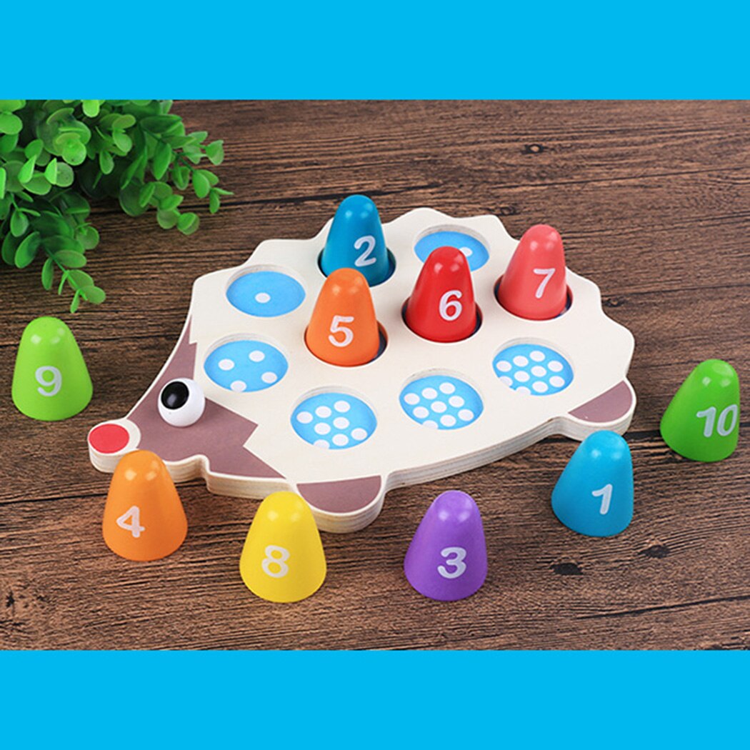 3D Wooden Hedgehog Puzzle - Math Learning Toy for Toddlers & Kids