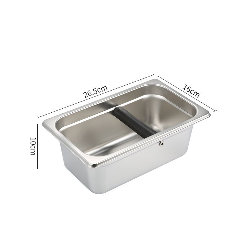 Caja de café de acero inoxidable, cubo de basura Espresso, contenedor de basura para máquina de café, portafiltro, herramientas Barista: Rectangle