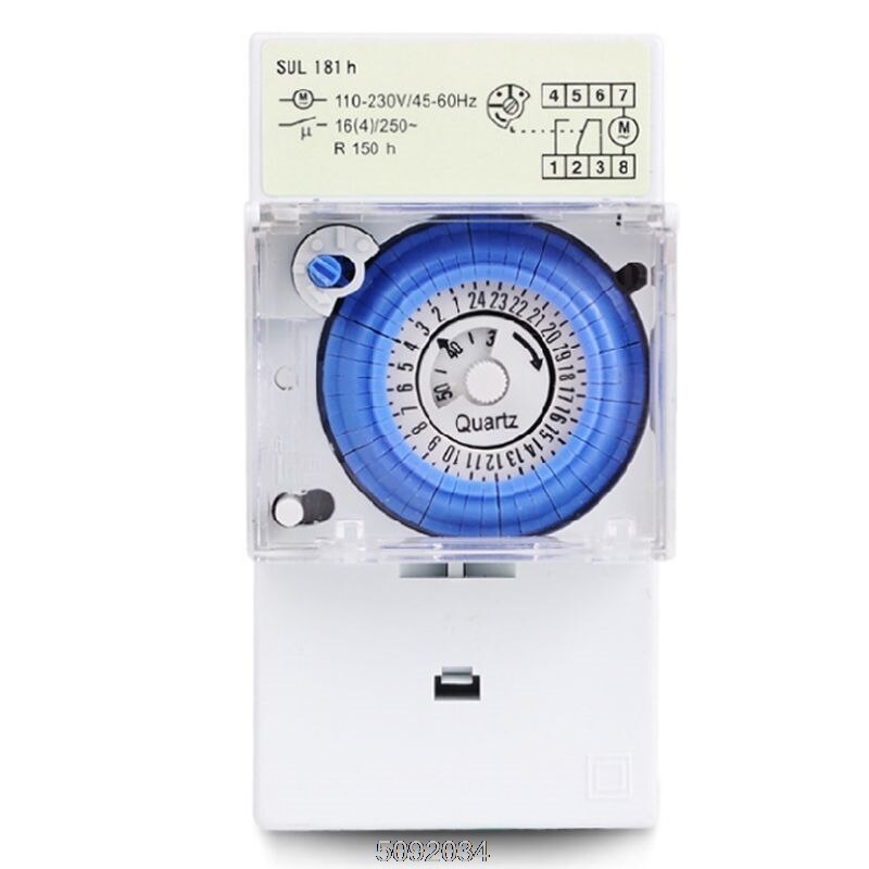 Sul 181h mekanisk timer switch 220v 16a 24h 8 inställningar manuell/autostyrning