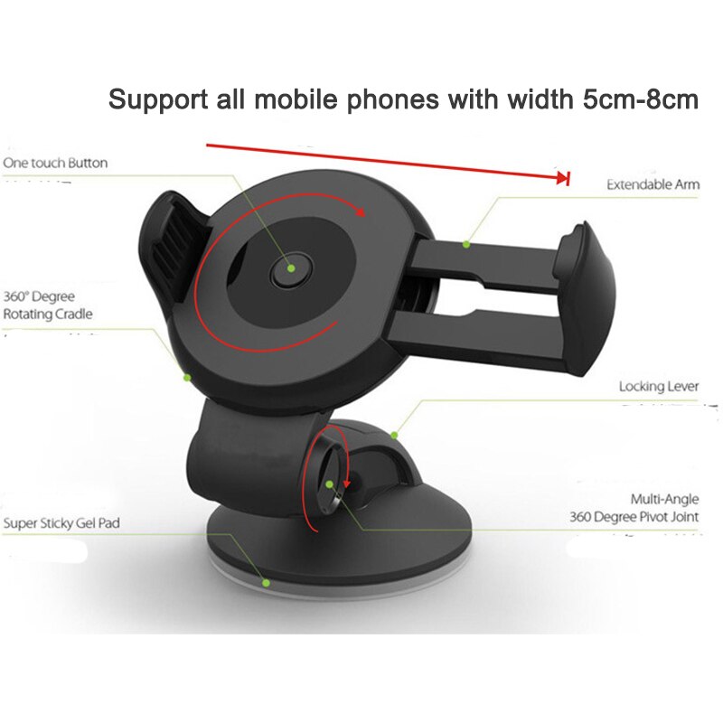 Support de téléphone de voiture avec ventouse, pour Peugeot 106 107 108 206 207 208 306 307 308 508 3008 5008, RCZ Expert