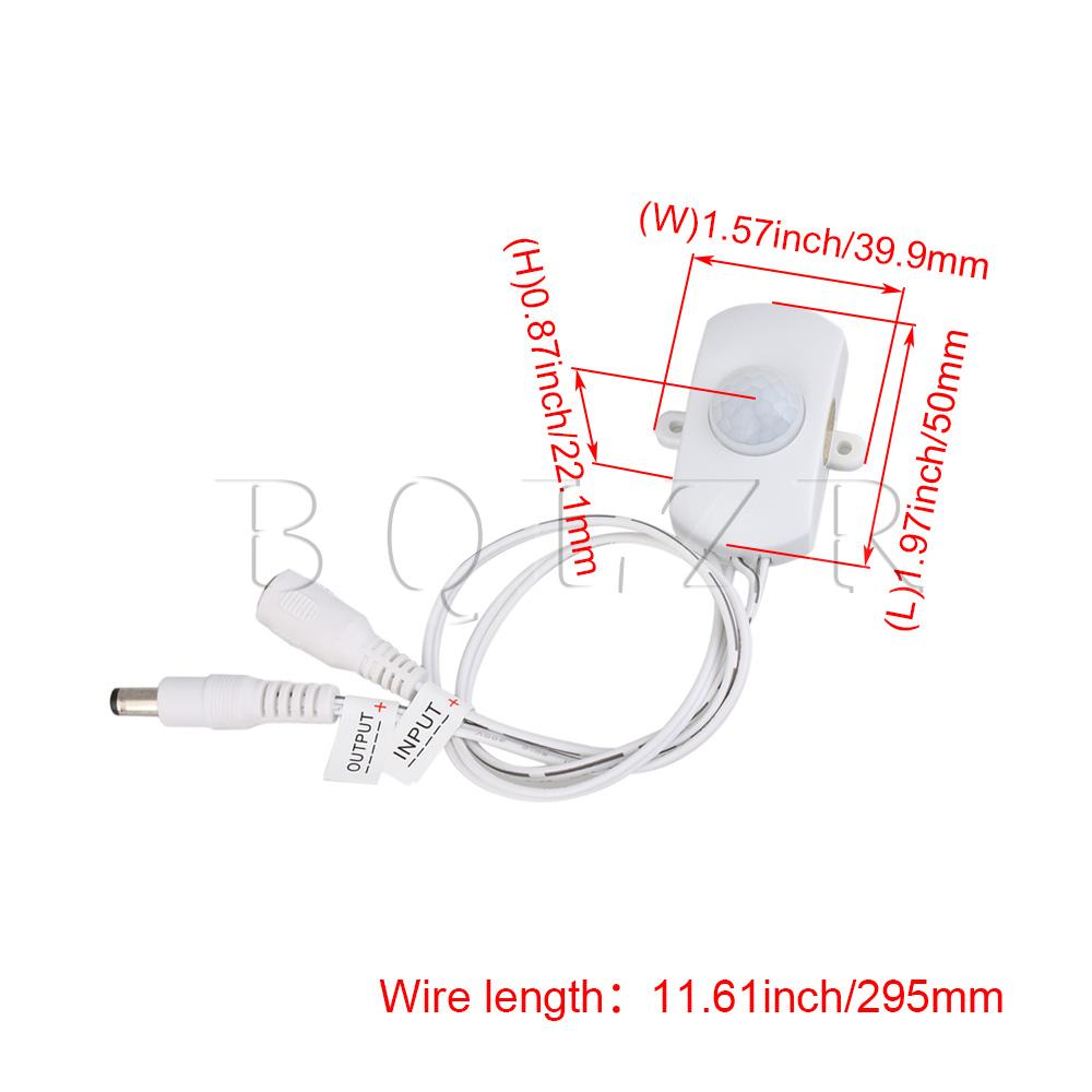 BQLZR White DC 6V-24V PIR Sensor LED Dimmer Switch Cotroller 5A for LED Light