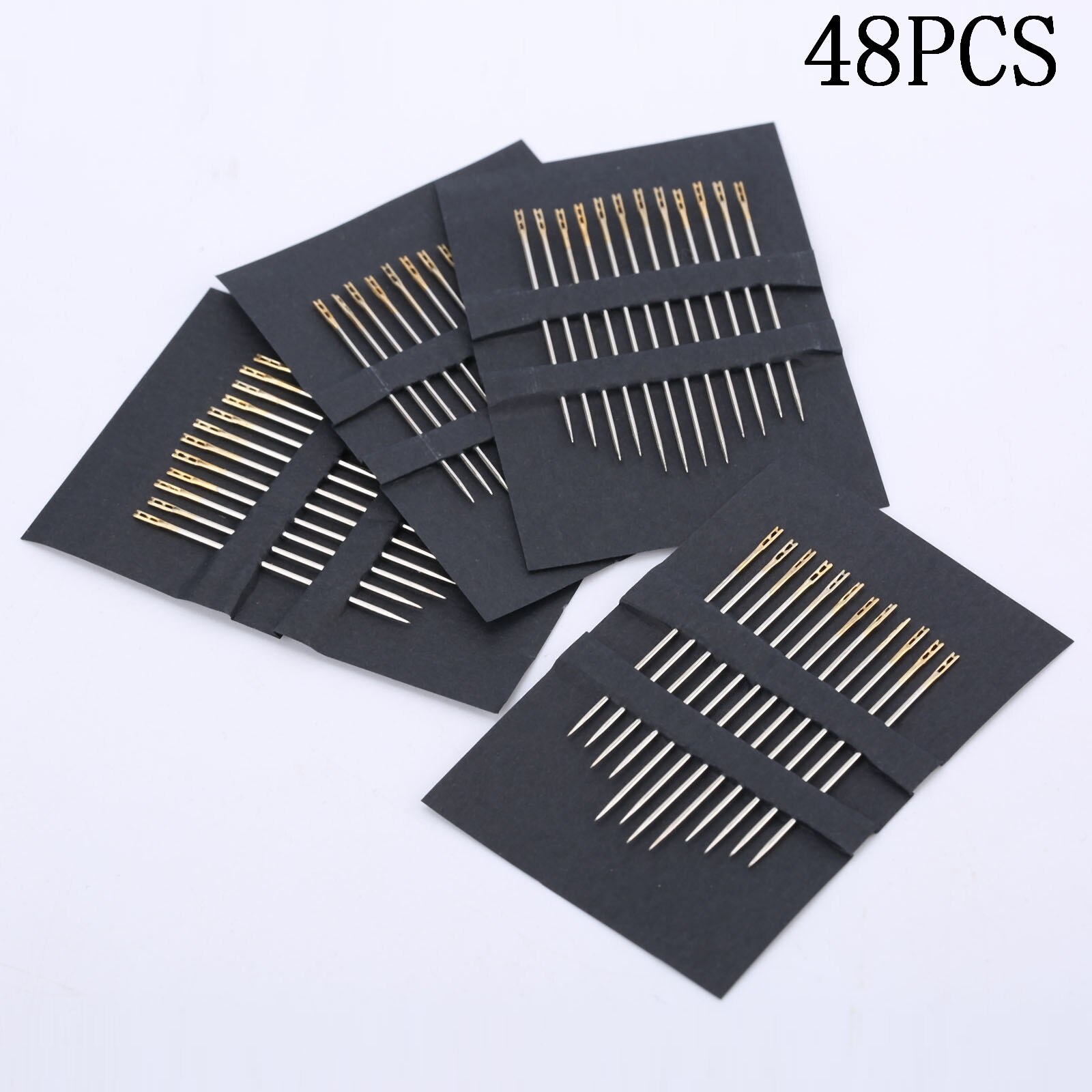 48pcs Assorted Hand Sewing Needles Safely Self Threading Thread Sewing Needles Household Cross Stitch Needles Embroidery Tool