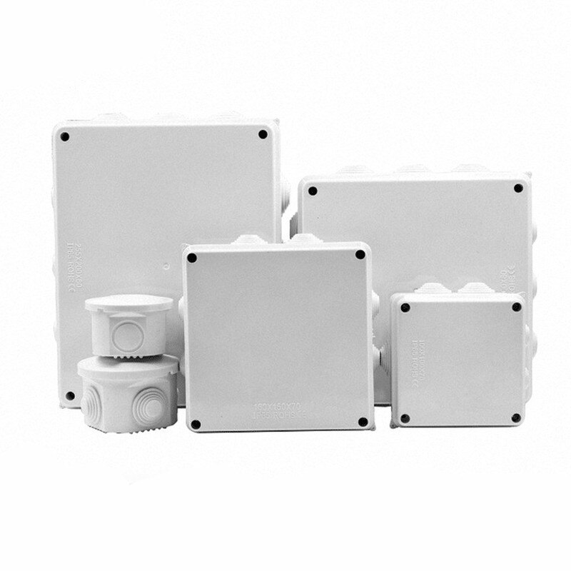 1pcs Waterproof Wire Junction Box Plastic with Rubber Plug Distribution Connector Box Detachable Panel Electric Accessories