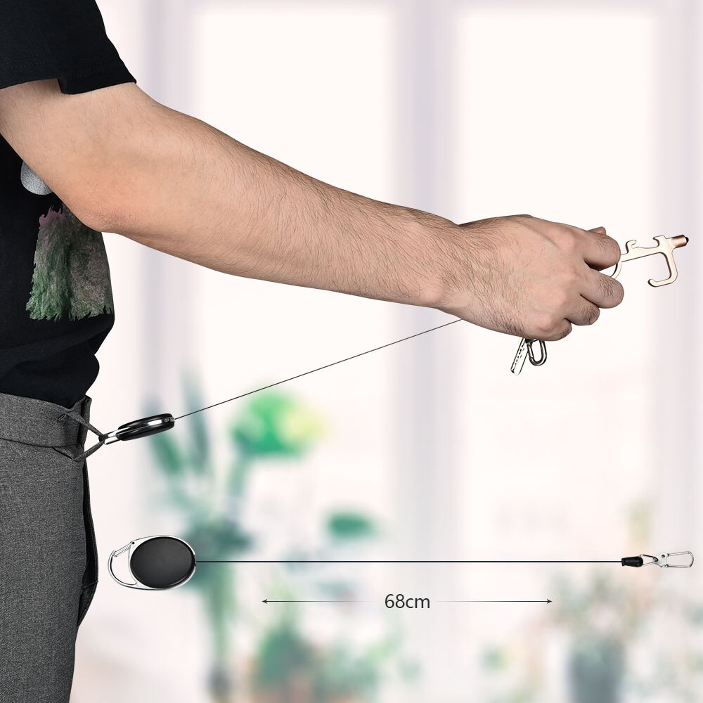 2pc No-Touch Door Opener Portable Open Door Anti Touch Key Press Elevator Tool Door Handle Key Grip Safety Protection lsolation