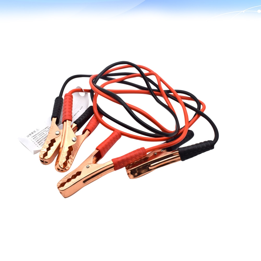 2.2M 500A Car Battery Power Emergency Cable Jump Start Firing Line Power Wire Copper Clip Clamp Boost Cord (Black and Red)