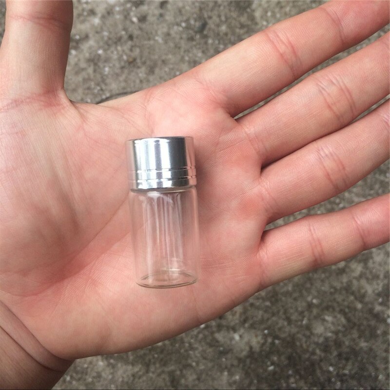 7ml glasflaskor skruvkork silver aluminiumlock tomma glasburkar flaskor flaskor förslutande behållare 100 st
