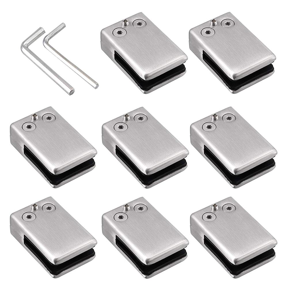 2 uds 4 Uds 8 piezas abrazaderas de vidrio 8-10mm acero inoxidable soporte de vidrio ajustable para Barandilla de escalera barandilla