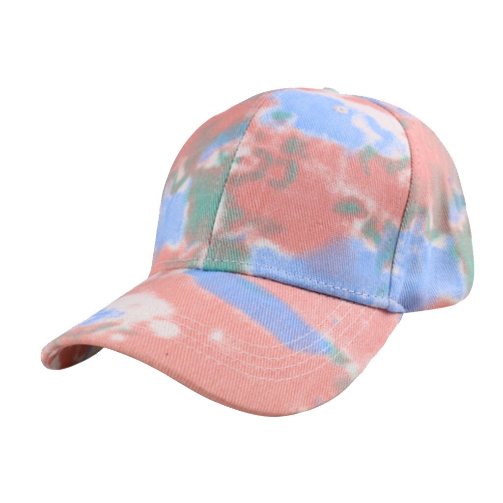 Tie-dye print cap tennis cap udendørs sport baseball tenis bomuld åndbar solskærm tennis caps hestehale cap: E