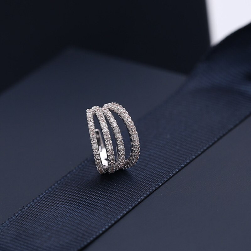 1PC Silver Color CZ Zircon Earrings Small Size Multilayer Girls Clip Style Earrings Without Ear Holes Jewelry