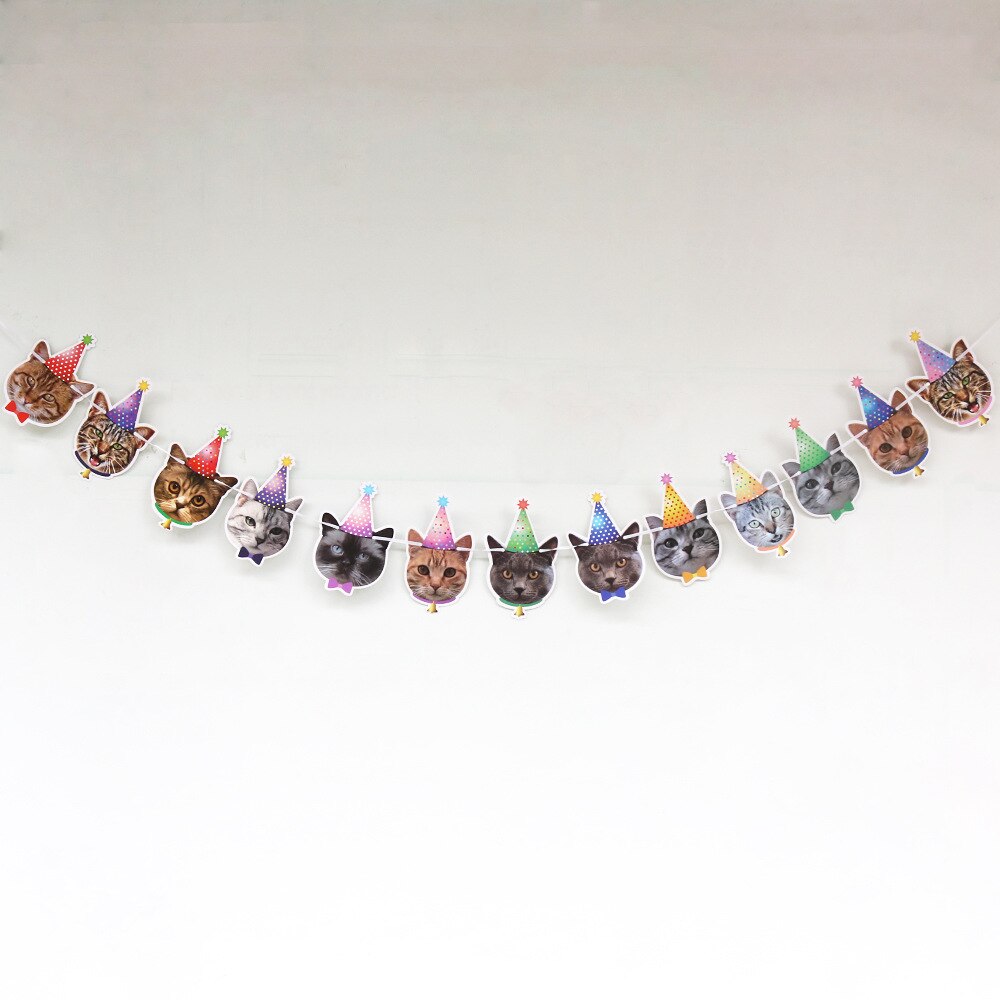 Dog Birthday Party Decor Banner Bunting Garland Banner Pet Dog Cat Party Supplies Cute Dog Banner For Dinner Party