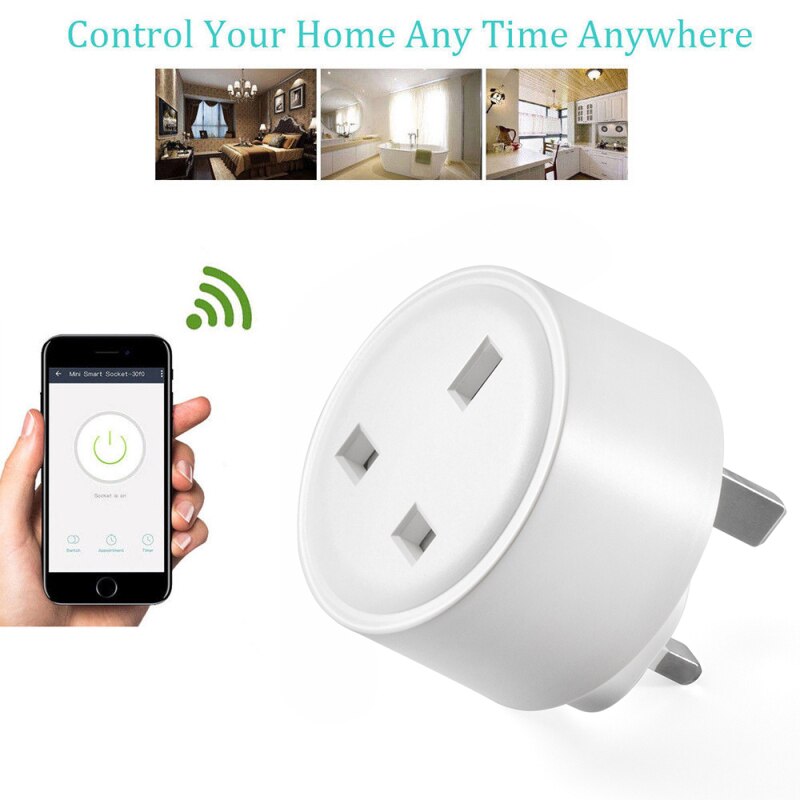 WiFi Smart Wireless Plug US UK Adaptor Remote Voice Control Power Outlet Timer Socket For Alexa Google Home Tools