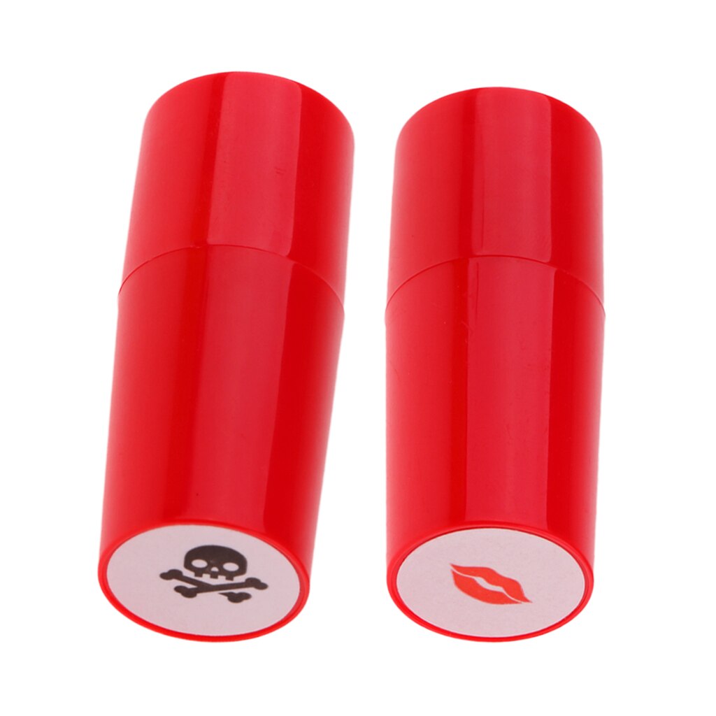 2Pcs Kleurrijke Sneldrogende Golfbal Stamper Langdurige Ballen Marker Indruk Club Golfer Souvenir Golf accessoires: Skull Lips