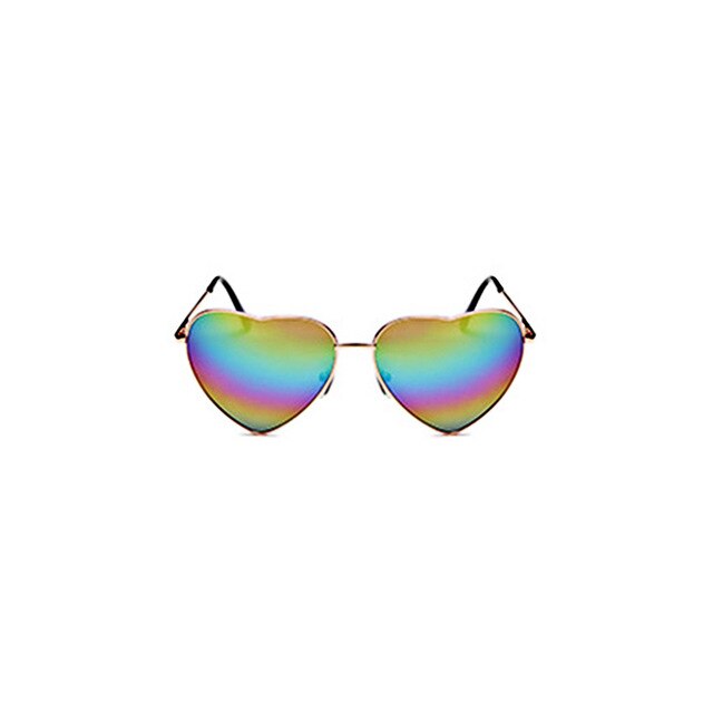 Damas Corazón en forma de gafas de sol de Metal de de las mujeres sin montura amor océano claro lentes gafas de sol Uv400 conductor gafas: Multicolor