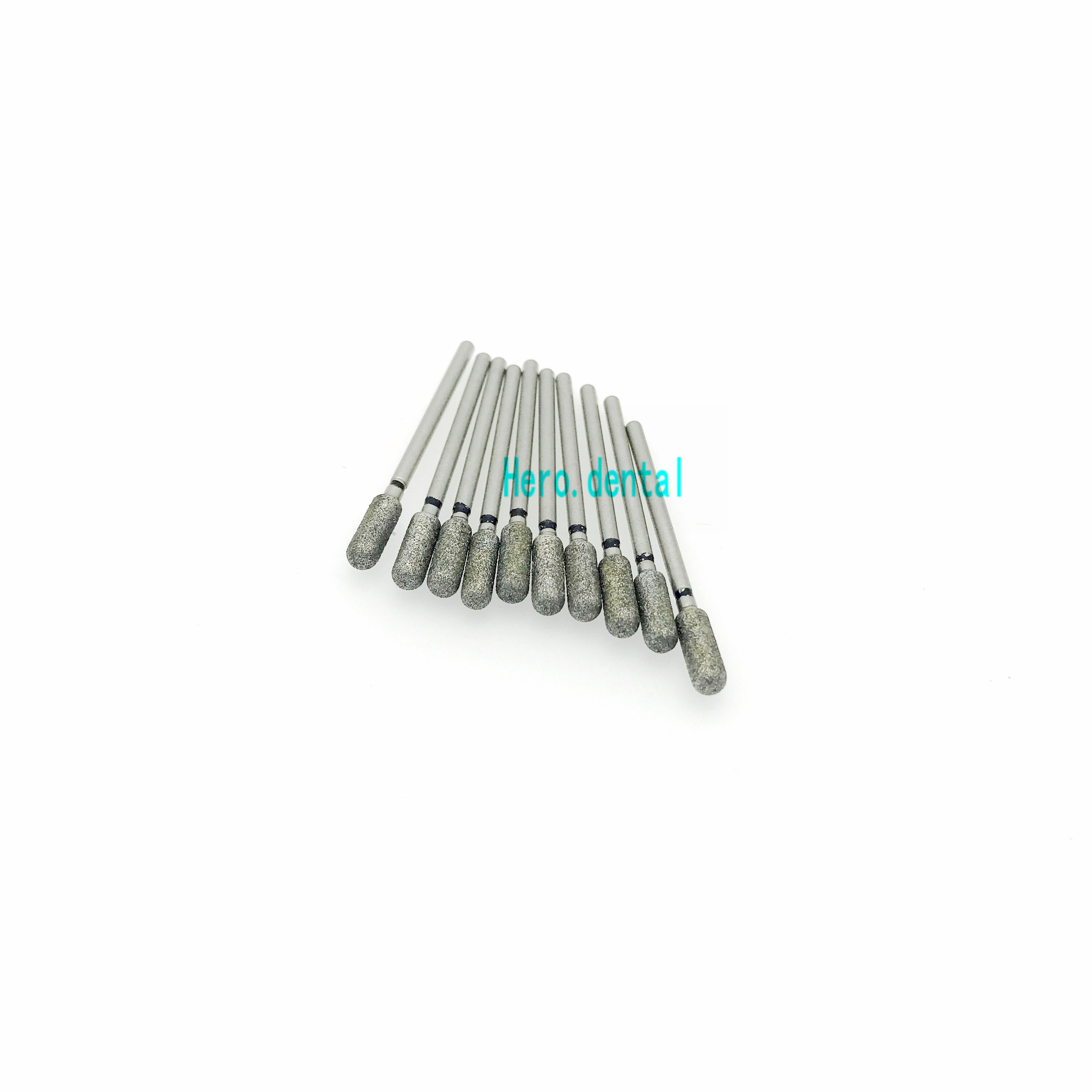 Brocas de rebolo de diamante de haste 2.35mm, conjuntos de brocas para polimento dentário em forma de agulha sc40, brocas de polimento dentário com 10 peças