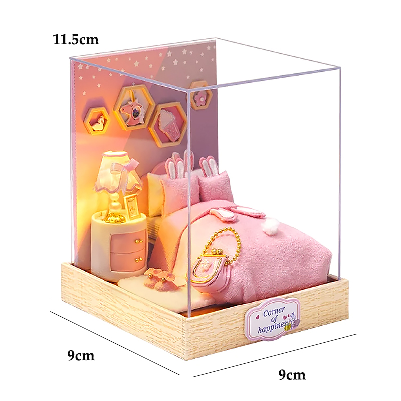 Casa de muñecas mágica, Kit de modelo de construcción de ensamblaje DIY en miniatura de madera, producción de juguetes de habitación pequeña, decoraciones con muebles: Multicolor
