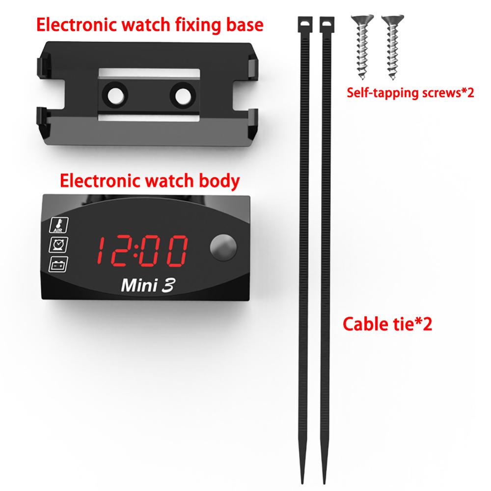 Neue Motorrad Elektronische Uhr Thermometer Voltmeter Drei-in-eins IP67 Wasserdicht Staub-nachweisen LED Uhr Digital Anzeige