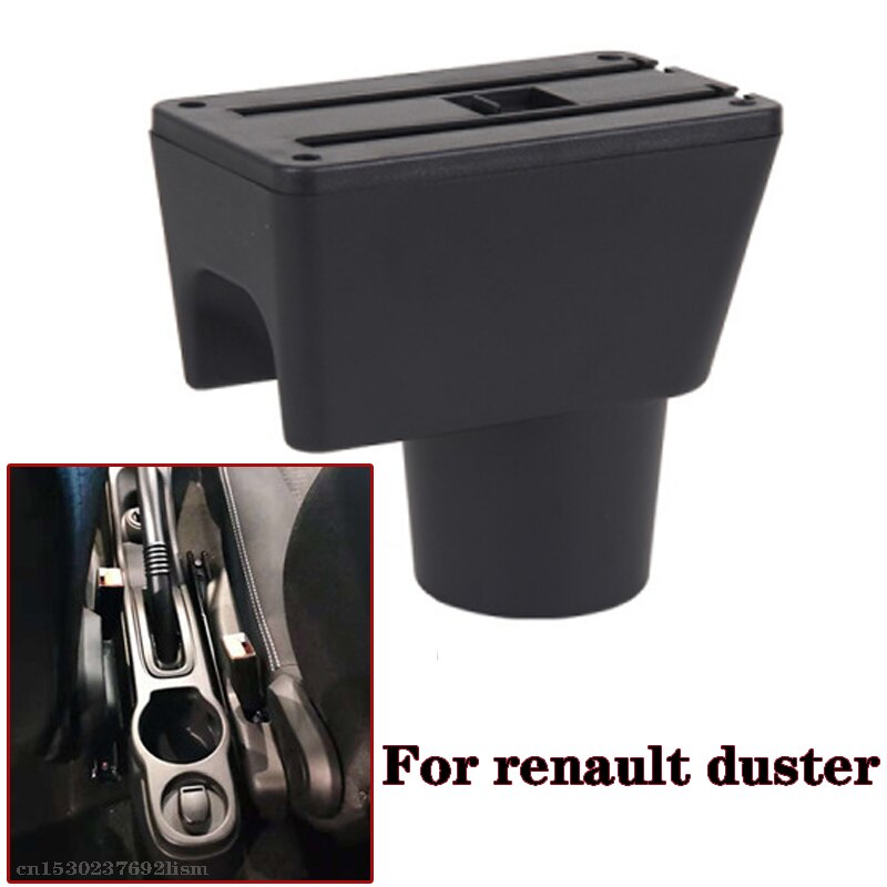Armstöd för renault dacia duster armstöd dubbla lager central butik innehåll box usb laddning bil-styling dekoration tillbehör