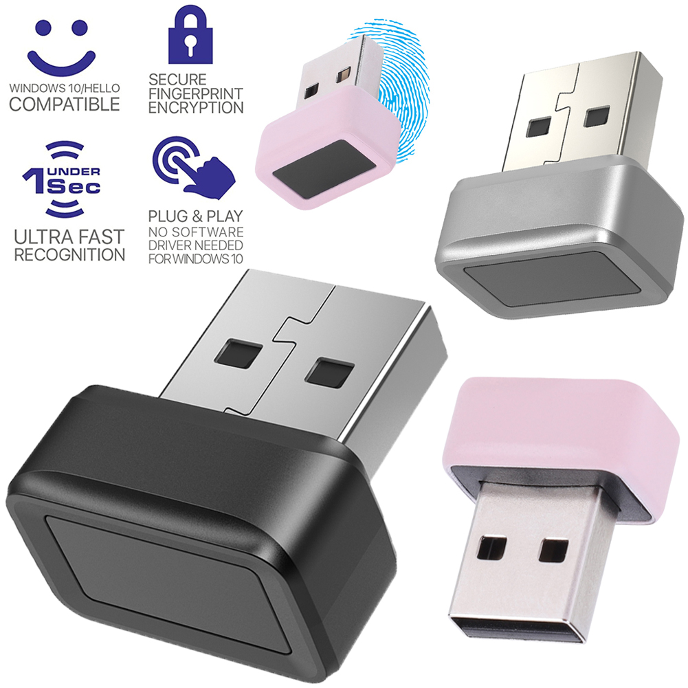 USB Fingerprint Key Reader Biometric Fingerprint Scanner Anti-Spoofing Windows Hello FIDO U2F Biometric Mini Security Key Dongle