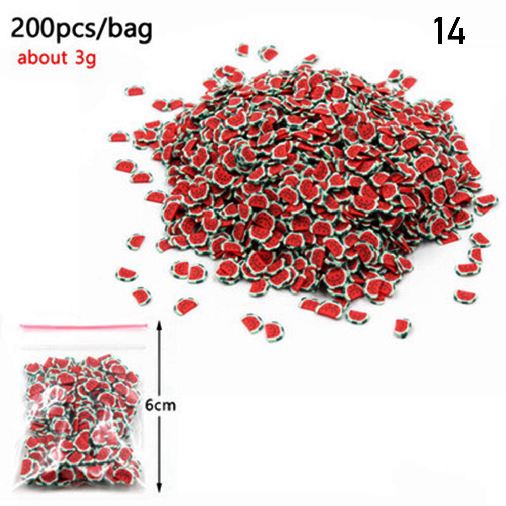 200pcs Frutta Bead Pendenti e Ciondoli per Slime Accessori Birichino Decorazione FAI DA TE Aggiunta in Melma Clound Sabbia Giocattolo di Riempimento Scintillio Chiaro set: 14