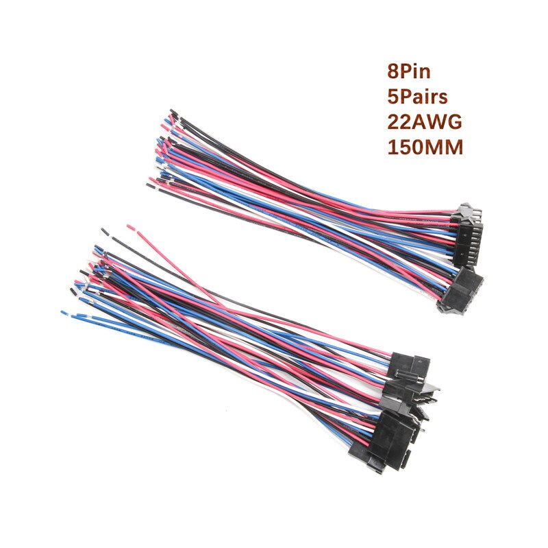 Connecteur JST SM 5/10mm 2.54 paires | Connecteur 2P 3P 4P 5P 6P 7P 8P 9P mâle et femelle jeu de connecteurs de broches: 5 pairs 8pin