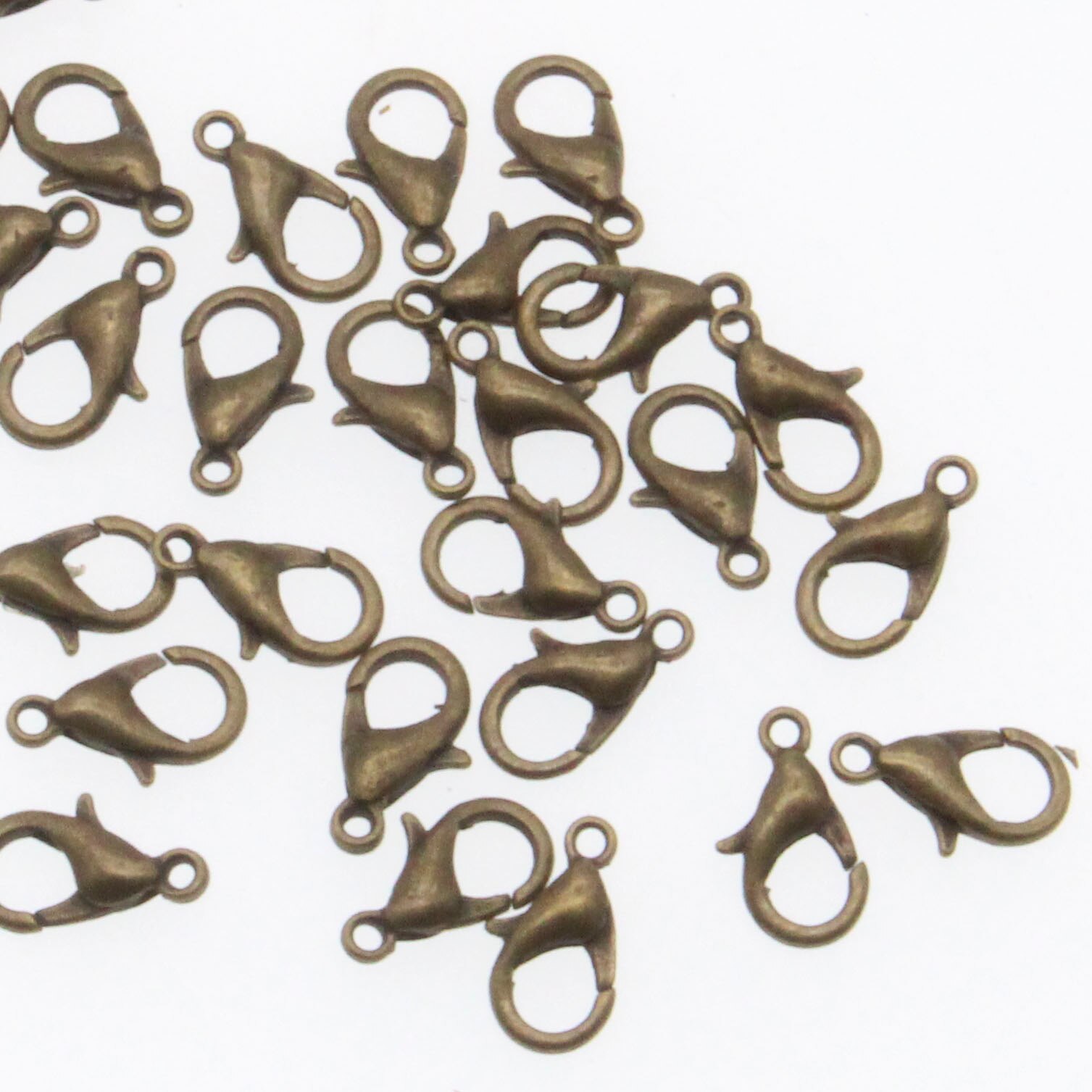 Ganchos de broche de langosta de aleación para collar y pulsera, accesorios de joyería chapados en 9 colores, 10mm/12mm/14mm/16mm/18mm/21mm, DIY: 16 mm / Gris