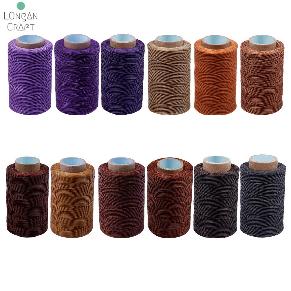 250M 150D Flat Waxed Sewing Line Waxed Thread Leather Waxed Cord For Leather Craft Hand Stitching Tool