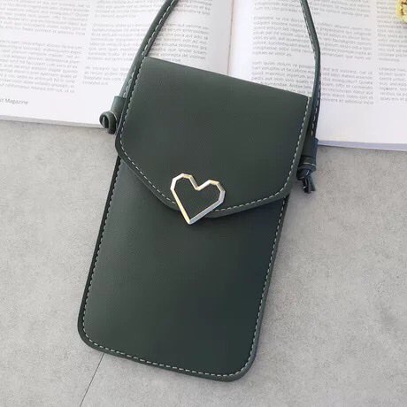 Bolso de cartera Universal para móvil, funda portátil para iphone 11, 7 Plus, 6s, bolso de hombro: green