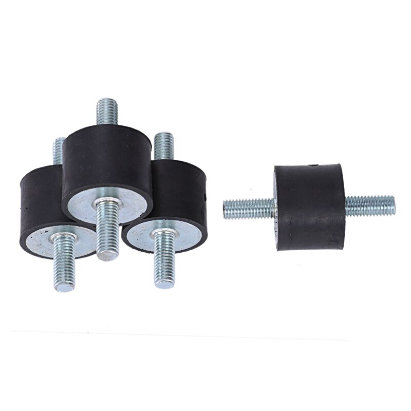 4 pieces M10 rubber shock absorber double external thread rubber anti-vibration vibration isolator durable: Default Title