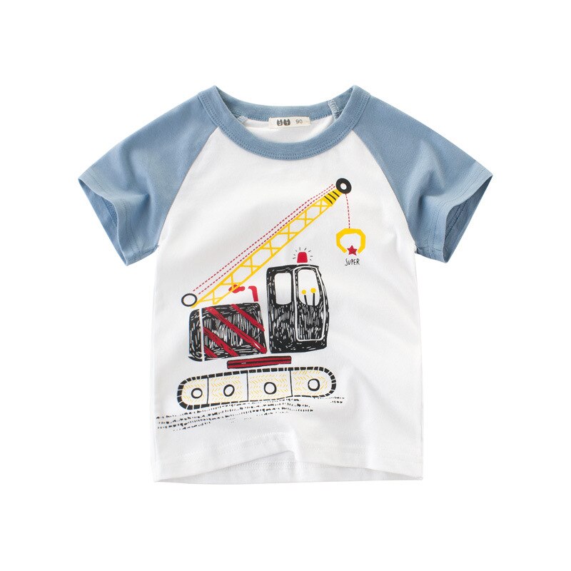 Jungen T Shirt Spitzen Lange-Ärmel Kleinkind Baby Mädchen freundlicher freundlicher Baumwolle Herbst Frühling Drucken Auto für 2 3 4 5 6 7 jahre: 5T