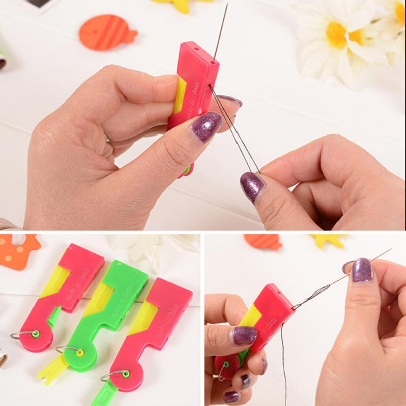 Convenient Durable Needle Threader Portable Automatic Needle Threader Easy To Use Sewing Tools Random Colors