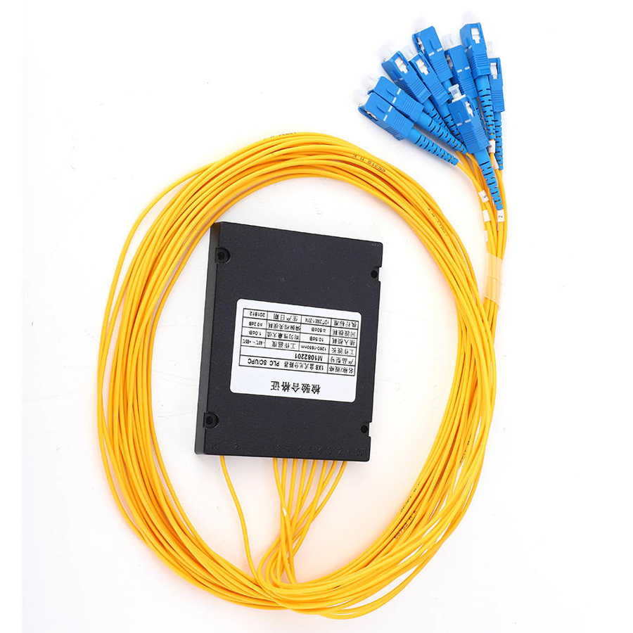 Fiber Optic 1X8 Singlemode PLC Fiber Splitter SC/UPC Splitter Module 1310-1550nm