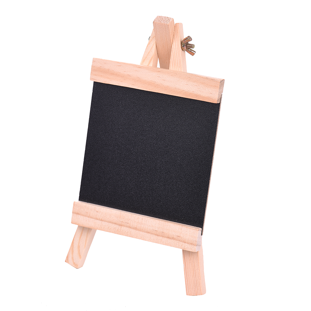 Trä svart tavla med pvc panel bordsskiva presentationstavla mini staffli furu svarta tavla med justerbar trä stativ set  of 6