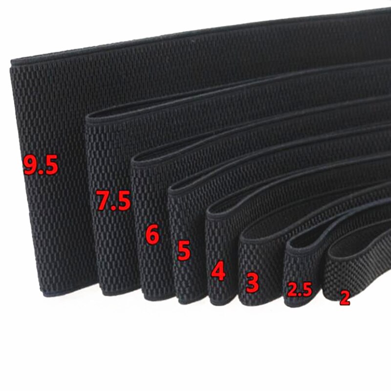 1 meter zwarte mais patroon elastische band brede elastische rubberen band kan diy riem, manchetten, broek, kraag. breedte 2-9.5cm