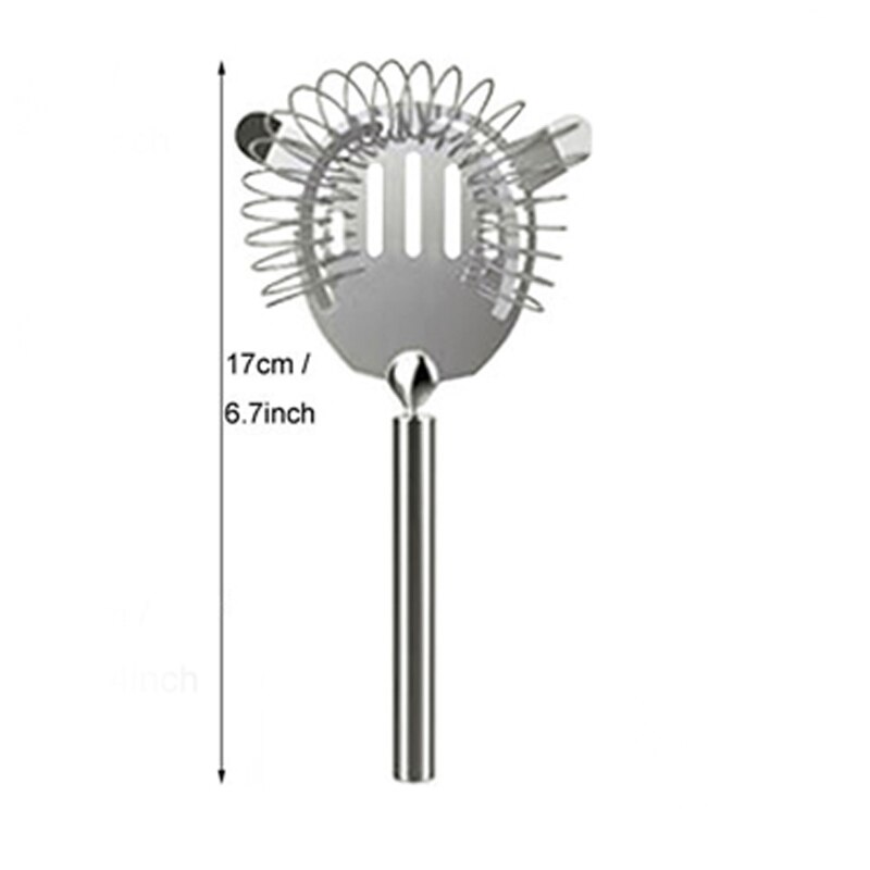 Outil de Bar pour Cocktail en acier inoxydable, filtre, bec verseur, cuillère à mélanger, couteau à chaîne, pinces à glace, tasse à mesurer, Shaker à Cocktail: Strainer2