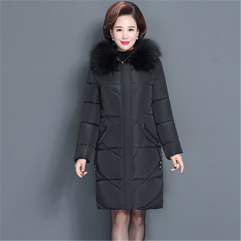 Plus size 6xl vinterjakke dame dun bomuldspolstret tøj dame casual slim parka midaldrende frakke overfrakker  v1011