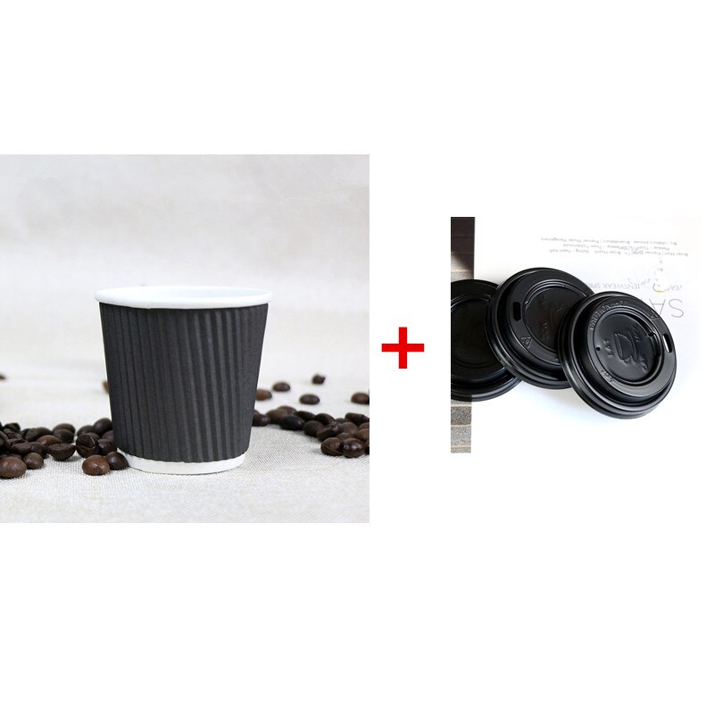 50 Stuks Double Layer Thicken Wegwerp Koffie Cup 4 Oz 100 Ml Kleine Mini Melk Drinken Thee soja Papier Cups Met Covers: cup and lid9