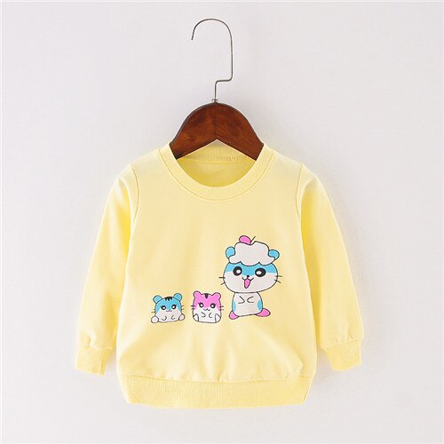 Baby toppe baby pige langærmede t-shirts bomuld t-shirt til piger hvid t-shirt tøj til nyfødte piger t-shirt 9m 12m 18m 24m: Gul / 9m